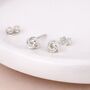 Sterling Silver Simple Knot Stud Earrings – 5mm, thumbnail 1 of 4