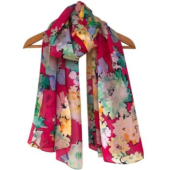 Large 'Watercolour Florals' Pure Silk Scarf, 2 of 5
