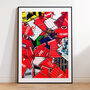 Aberdeen Football Shirt Mash Up Print, thumbnail 1 of 3