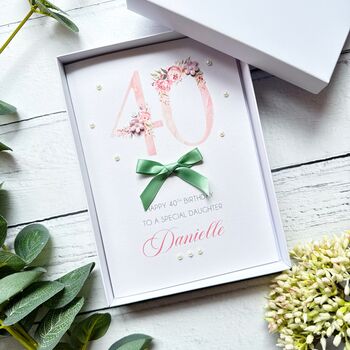 Personalised 40th Birthday Card In Pink, 9 of 12