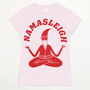 Namasleigh Yoga Santa Women's Christmas T Shirt, thumbnail 5 of 6