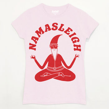 Namasleigh Yoga Santa Women's Christmas T Shirt, 5 of 6