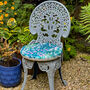 Circular Garden Outdoor Seat Pads Cottage Garden Teal, thumbnail 3 of 6