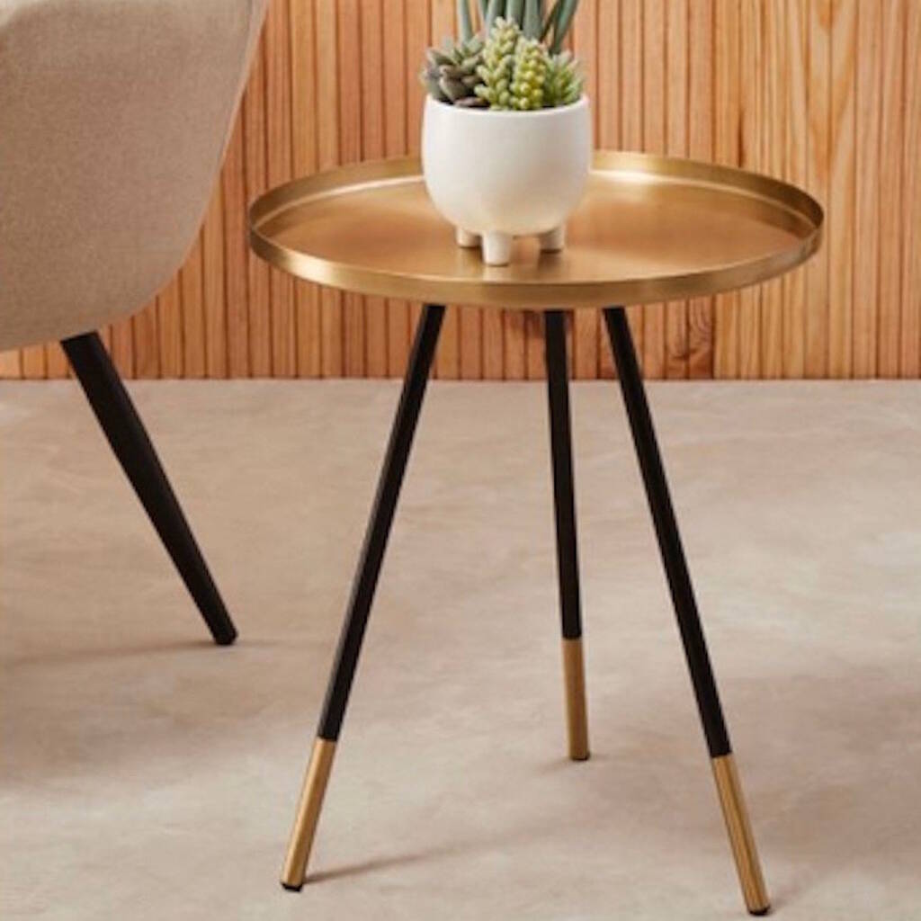 Matte Gold Luxe Side Table, 1 of 4