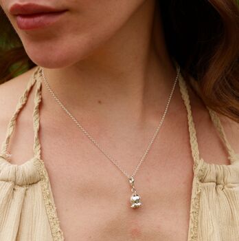 Sterling Silver Lily Of The Valley Flower Charm Necklace, 3 of 6