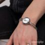 Silver Stainless Steel Metal White Dial Bracelet Watch, thumbnail 2 of 5