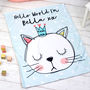 Children's Personalised Cat Print Snuggle Blanket, thumbnail 1 of 4
