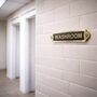 Classic Brass Washroom Door Plaque With Black Finish, thumbnail 4 of 5