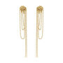 Asymmetric Beaded Drop Clip On Earrings, thumbnail 1 of 6