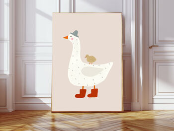 Nursery Set Of Two Heart And Goose Art Prints, 4 of 4