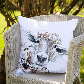 Inky Sheep Outdoor Cushion For Garden Furniture, 6 of 9
