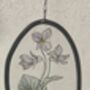 Stained Glass Painted Violets Panel, thumbnail 2 of 2