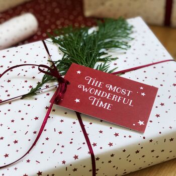 Most Wonderful Time White Christmas Wrapping Paper, 2 of 11