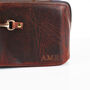 Personalised Snaffle Bit Leather Washbag, thumbnail 3 of 10