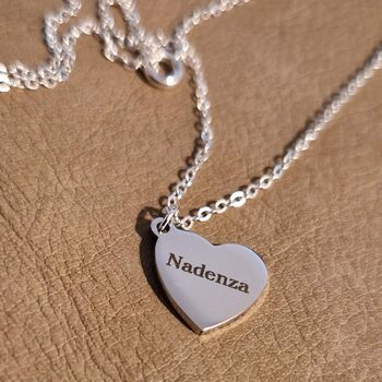 Personalised Name Gold And Silver Heart Charm Necklace, 8 of 8