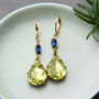 Statement Lime Green And Blue Rhinestone Drop Earrings, thumbnail 1 of 7