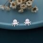 Sterling Silver Tiny Octopus Flat Back Earrings, thumbnail 7 of 12