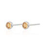 Sterling Silver November Birthstone Stud Earrings Citrine, thumbnail 2 of 4