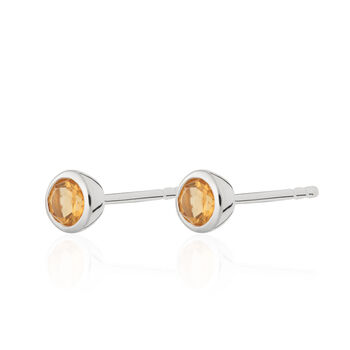 Sterling Silver November Birthstone Stud Earrings Citrine, 2 of 4