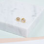 Brooklyn Rose Quartz And Gold Plated Studs, thumbnail 1 of 5