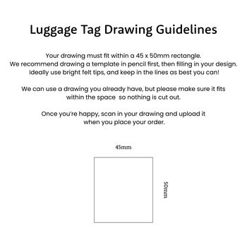 Personalised Child's Drawing Leather Luggage Tag, 4 of 6