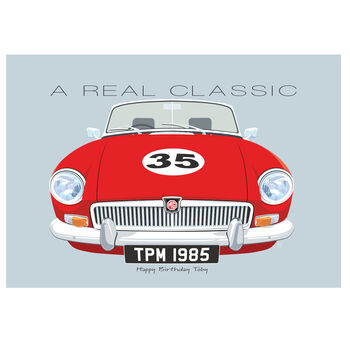 M G B Personalised Classic Sports Car Print, 2 of 5