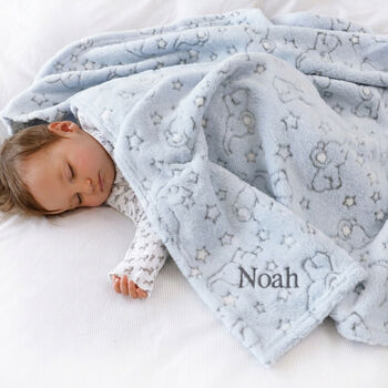 Personalised Blue Elephant Motif Blanket And Comforter, 7 of 10