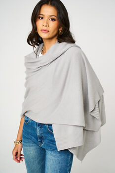 Grey 100% Cashmere Travel Wrap Shawl Gift Boxed, 4 of 9
