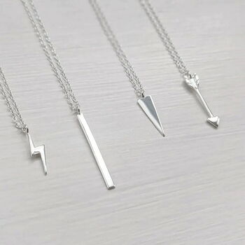 Sterling Silver Triangle Drop Necklace, 5 of 8