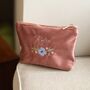 Personalised Wildflower Medium Make Up Bag In Dark Pink, thumbnail 1 of 3