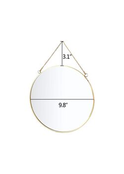 Hanging Gold Geometric Circle Wall Mirror, 5 of 7