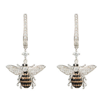 Honey Bee Drop Plated Silver Earring, 7 of 9