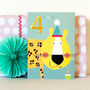 Gold Foiled Cheetah 4th Birthday Card, thumbnail 4 of 5