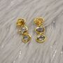 Green Amethyst Gold Drop Earrings, thumbnail 3 of 7