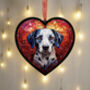 Dalmatian Stained Glass Effect Heart Suncatcher, thumbnail 3 of 6