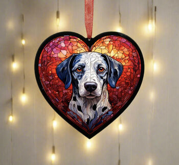 Dalmatian Stained Glass Effect Heart Suncatcher, 3 of 6