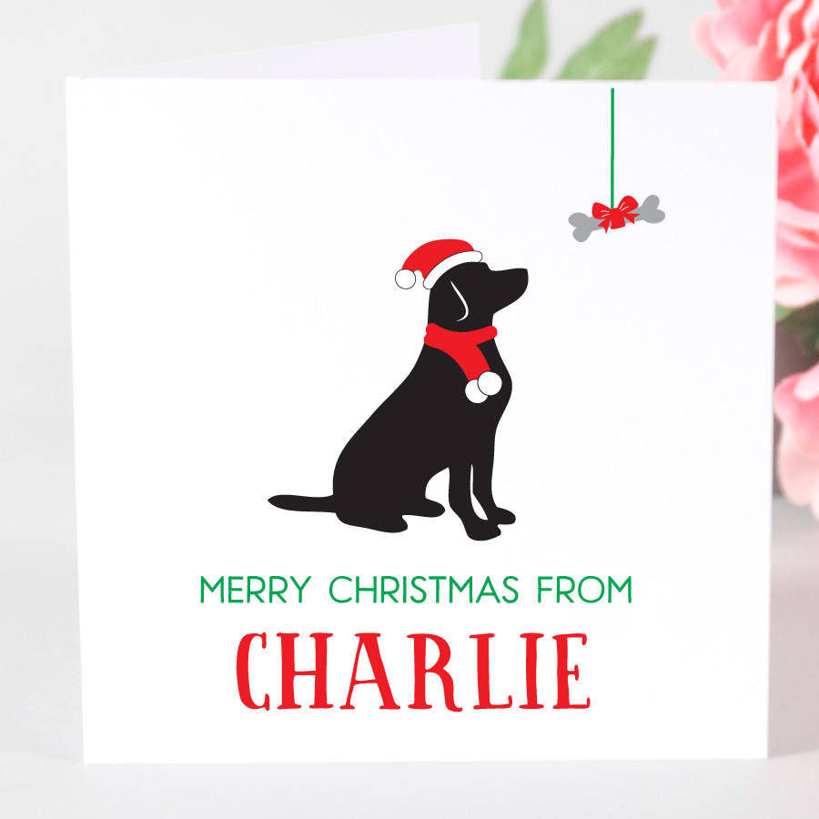 Personalised Labrador Dog Christmas Card, 1 of 3