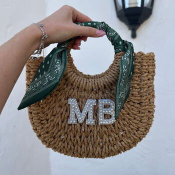 Personalised Bandana Wicker Basket Bag, 2 of 5