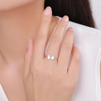 Sterling Silver Farfalle Pasta Ring, 4 of 12