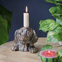 Bronze Dacshund Sausage Dog Candlestick, thumbnail 1 of 3