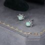 Green Opal Crown Stud Earrings, thumbnail 2 of 10