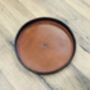 Personalised Spanish Brown Round Leather Accessory Tray, thumbnail 9 of 9