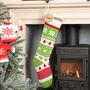 Personalised Silent Night Knitted Christmas Stocking, thumbnail 1 of 7