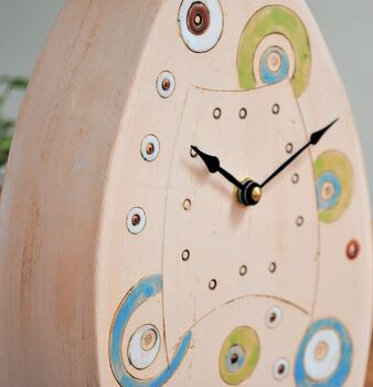 Handmade Large Clock With Circles And Dots, 3 of 6