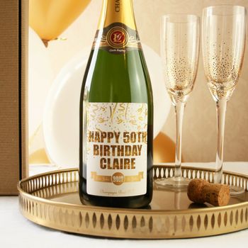 Personalised 50th Birthday Champagne Gift, 5 of 6