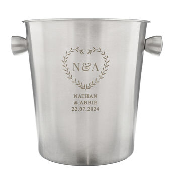 Personalised Botanical Stainless Steel Ice Bucket Wedding Gift, 3 of 3