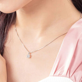 Personalised Sterling Silver Moissanite Diamond Solitaire Necklace, 2 of 9