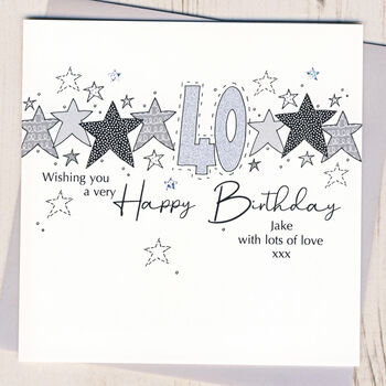 Personalised Starry 30th Birthday Card, 3 of 3