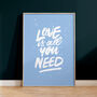 Love Is All You Need The Beatles, Song Lyrics Print, thumbnail 5 of 10