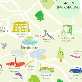 Map Of West Midlands Art Print, 4 of 5